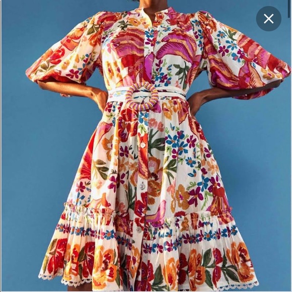 FARM Rio Dresses & Skirts - Farm Rio Spring Bananas Belted Mini Dress